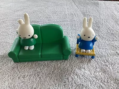 2 Miffy 3  Figures Mercis Jazwares Miffy's Adventures Bunny Couch And Chair Cute • $12