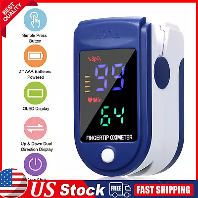 Finger Tip Pulse Oximeter Blood Oxygen Meter SpO2 Heart Rate Monitor Saturation✧ • $1.99