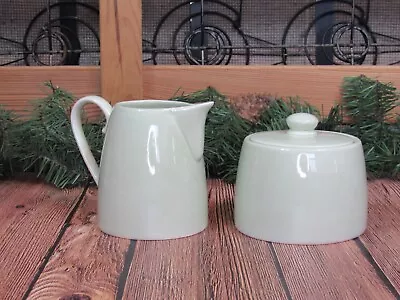 Martha Stewart Everyday MSE Light Sage Green Sugar Bowl W Lid & Creamer Set • $16