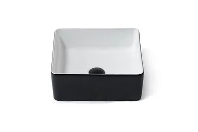 Modern Black & White Square Bathroom Basin / Designer Sink • $170