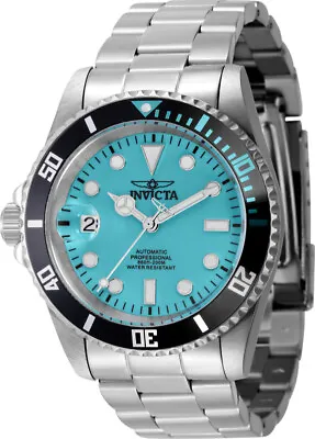 Invicta Men's Pro Diver Automatic 3 Hand Turquoise Dial Steel Bracelet Watch • $93.99