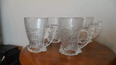 Set Of 4 Vintage Mammoth Glass Mugs From McDonalds The Flintstones Series France • $20