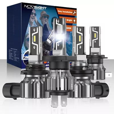 NOVSIGHT H1 H4 H11 9006/5 H7 LED Headlight Globe Bulb Kit H/L Beam 300% Brighter • $29.69