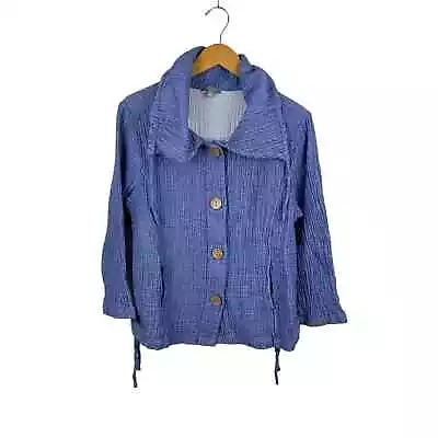 Habitat Blue Gauze Cotton Lightweight Jacket M  • $24.99