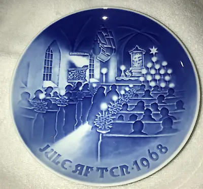 BING & GRONDAHL 1968 B&G Blue Christmas Plate 7  Decorative Collector PERFECT • $7.95