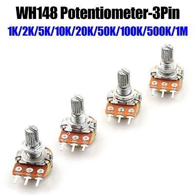 2× Potentiometer Variable Resistor Linear 1K 2K 5K 10K 20K 50K 100K 250K 500K 1M • £1.91