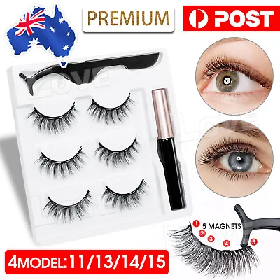 $9.85 • Buy Magnetic False Eyelashes Natural Eye Lashes Extension Liquid Eyeliner Tweezer