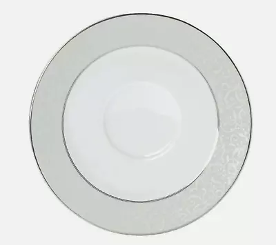 Mikasa Parchment Porcelain Platinum Gray Tea Cup Saucer 6.4  Brand New • $17.28