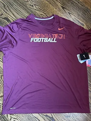 Nike Virginia Tech Football Dri-Fit Shirt VT  23546X-DMN Men’s Sz 2XL • $19.99