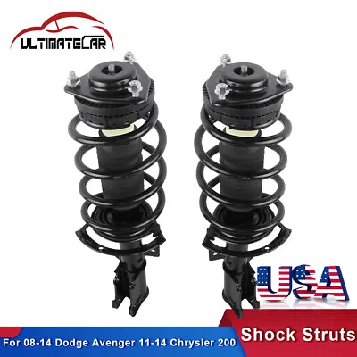 Pair Front Complete Strut Shocks For 2008-14 Dodge Avenger 2011-14 Chrysler 200 • $116.96