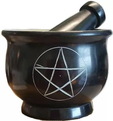 🌟 Embrace The Magic Of Rituals With Our Black Soapstone Mortar & Pestle Set  • $32.94