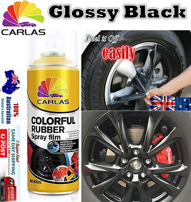 1 X Glossy Black Removable Rubber Paint Plasti Dip Wheel Rim Spray Rubber Paint • $17