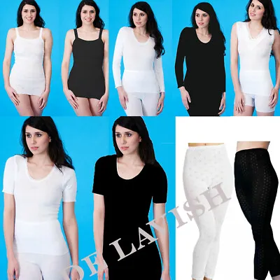 £8.49 • Buy Ladies Thermal Vest Top Long John Knicker Short Sleeve Women Warm Underwear Soft