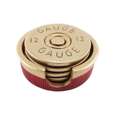 $25.82 • Buy 12 Gauge Shotgun Shell Coaster Set 4 Bullet Coasters Hunting Cabin Lodge Decor