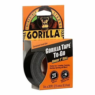 Gorilla Tape Mini Duct Tape To-Go 1 X 10 Yd Travel Size Black (Pack Of 1) • $12.19