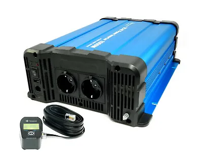 Voltage Converter 24V 2000 Watt Pure Sine Inverter Display Remote • £221.24