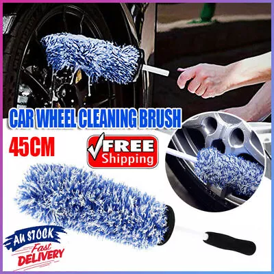 Car Wheel Cleaning Brush Tool Tire Washing Clean Alloy Soft Bristle Cleaner Tool • $15.59