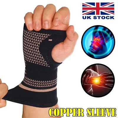 £4.35 • Buy Copper Wrist Hand Brace Support GYM Carpal Tunnel Splint Strap Sprain Arthritis