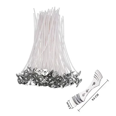 Pre Waxed Candle Wicks With Sustainers Long Tabbed Candle Making 100mm Craft UK • £2.80