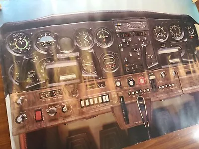 Cessna 152 Airplane Cockpit Original 80s Poster Vintage 24  X 36  • $84.29