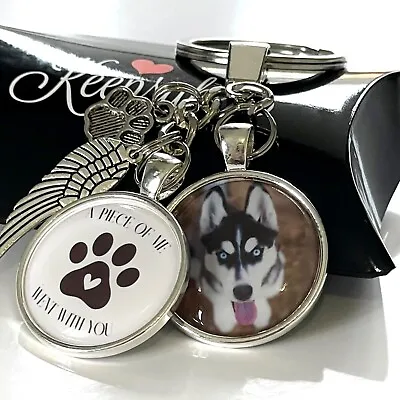 Personalised Photo Gift Keyring Cat Dog Pet In Memory Of Loss Present Gift Box • £6.95