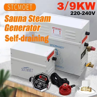 Multi-functional Steam Generator 3/9KW Steamer Sauna/SPA/Bath Shower Power Save • $238.98