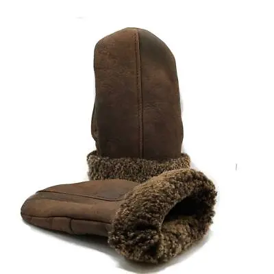 Vintage Men's And Women's Genuine Shearling Sheepskin Leather Fur Mittens • $37.99