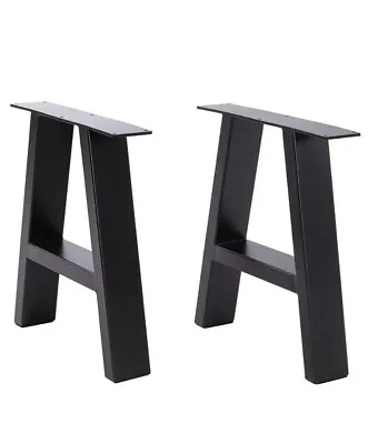 £64.99 • Buy Set Of 2 Industrial Black Metal Table Legs Office Desk Dining A Frame Trapezium