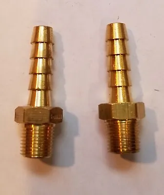 Brass Fitting 1/4 Inch Hose Id To 1/8 Inch Male Pipe.  2 Pack • $8.95