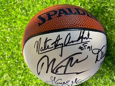 NBA Autographed Mini Basketball (5) Hall Of Fame Malone Thompson Gervin • $71.95