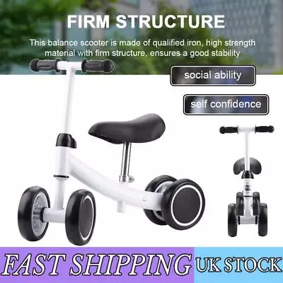 Baby Balance Bike Kids 3 Wheels Tricycle Walker Push Ride On Toddler Bicycle New • £17.29