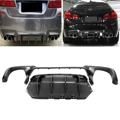 Rear Diffuser Bumper Lip For 2012-16 BMW F10 5 Series 535i M Sport Carbon Fiber • $145.99