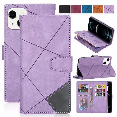 Case For IPhone 14 15 Pro Max 13 12 11 XS Max XR 87 Zipper Leather Wallet Cover • $4.47