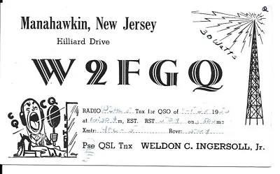 QSL 1950 Manahawkin NJ   Radio Card • $5.52