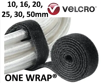 £99.95 • Buy Black 1-25 Metre Velcro® ONE WRAP® 10 16 20 25 30 50mm Strap Hook Loop Tape Tie