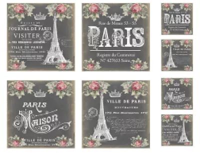 Vintage Image Victorian Chalkboard French Paris Labels Waterslide Decals LAB430 • $12.99