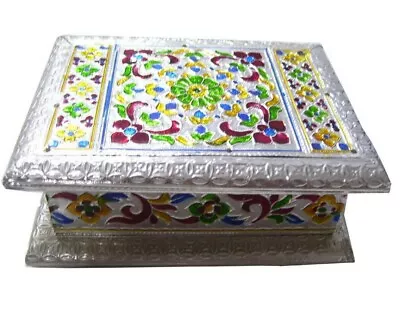 Oxidized MEENAKARI DRY FRUIT Gift Box Decorative Work Handmade Box • $24