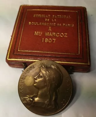 1907 French 46mm Art Nouveau Medal Marianne By Roty Culinary Award Bakery • $149.99