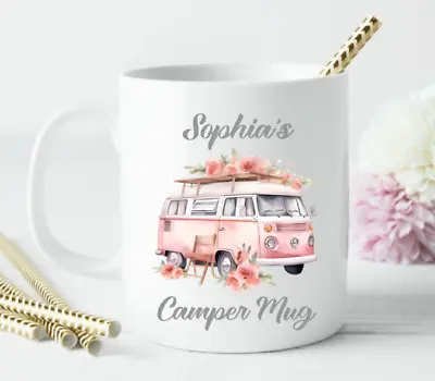 Personalised Camper Van Vw 11oz Ceramic Adventure Mug / Cup Campervan Birthday • £10.25