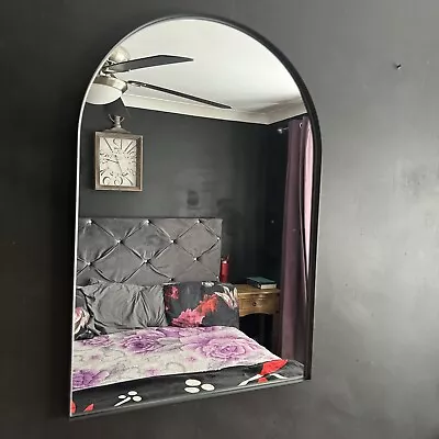 55cm Metal Black Arched Mirror Dressing Table Mirror Bathroom Curved Mirror • £24.99