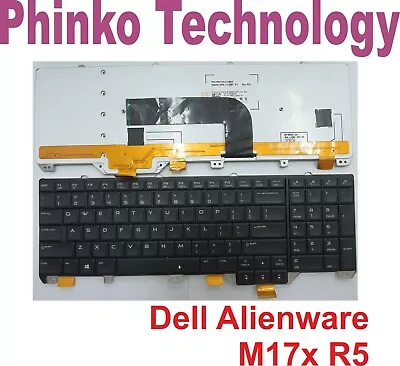  Keyboard For DELL Alienware M17x R5 P18E With Backlit + Frame US • $85