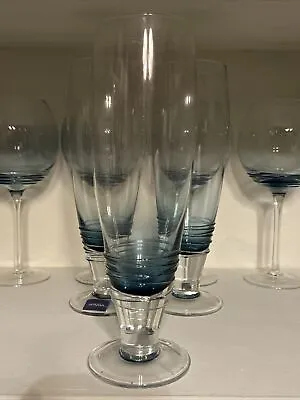 Mikasa Cobalt Swirl Blue Retired Pilsner Glass 10.25” Tall Qty: 1 Mint Condition • $22.49