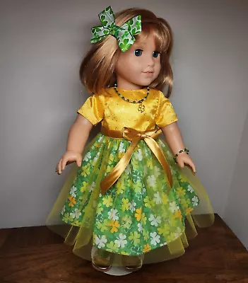 5 Pc St Patrick's Day Dress Jewelry Shamrock Clover Fits 18  American Girl Dolls • $28