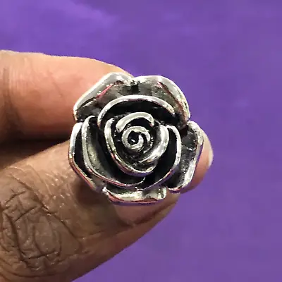 QVC Steel By Design Bold Dimensional Rose Ring Pre-owned Jewelry • $0.99