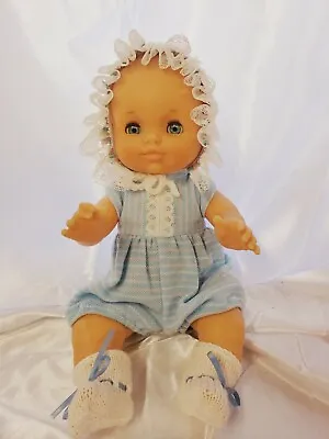 Famosa Made In Spain No Hair 12   Vintage Bald Baby Doll Blue Eyes Chubby • $38