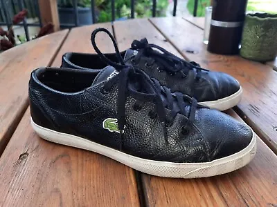 Lacoste Black Lace Up Casual Trainers Flat Pumps Sneakers Shoes Size 5 / 38 • £7.50