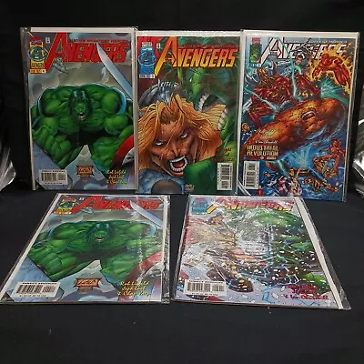 Avengers 4455 With Alt Cover Art & 6 Comic Lot Of 5 (feb-apr 1997 Marvel) • £22.16