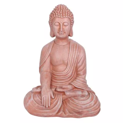  Terracotta Effect 52cm Sitting Garden Buddha • £51.28