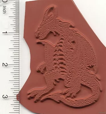 Realistic Dragon Rubber Stamp Unmounted Die K6901 Medieval  • $14