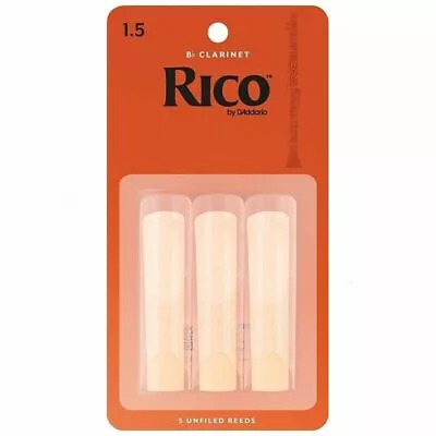 $19 • Buy Rico By D'Addario Bb Clarinet Reeds, Strength 1.5 , 3-pack